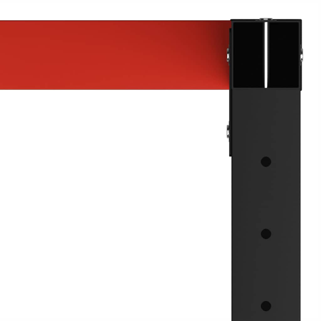 Cadre de banc de travail en métal 150 x 57 x 79 cm noir et rouge - 6