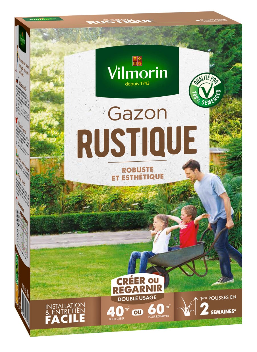 Vilmorin Gazon Terrain Sec 1 Kg - Semences Économes En Eau Pour Sols Pauvres