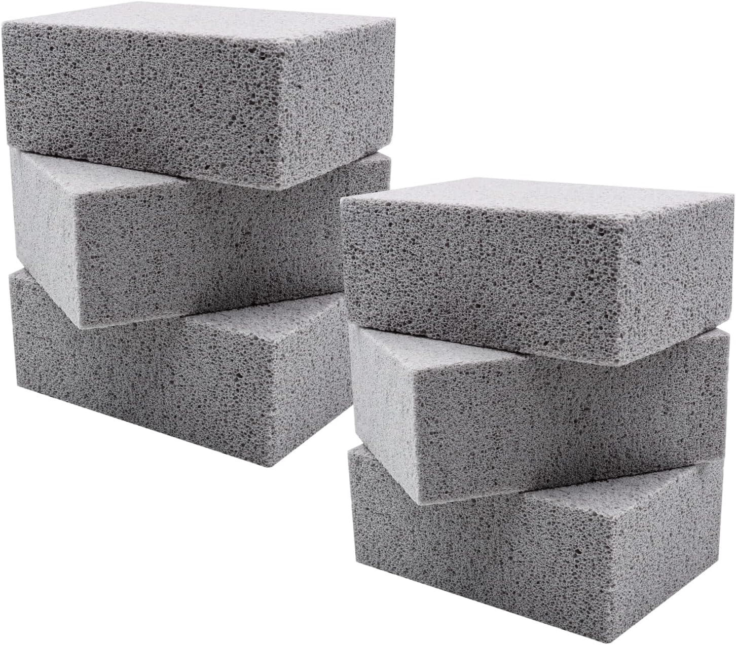 Zestaw 6 wielorazowych kamieni czyszczących do grilla, płyty kuchennej i piekarnika (szary)