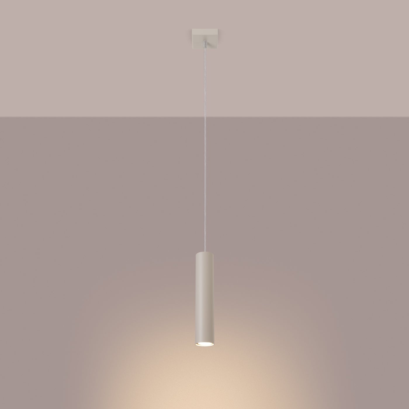 Lampa wisząca TORIS 1 beżowa LED 3000K - 8x8x118cm Sollux