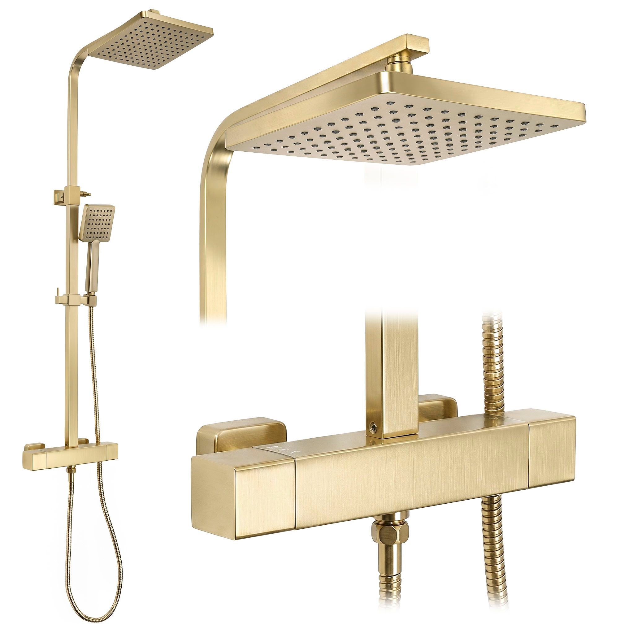 KIT DE DOUCHE REA ATRIUM BRUSH GOLD | Leroy Merlin