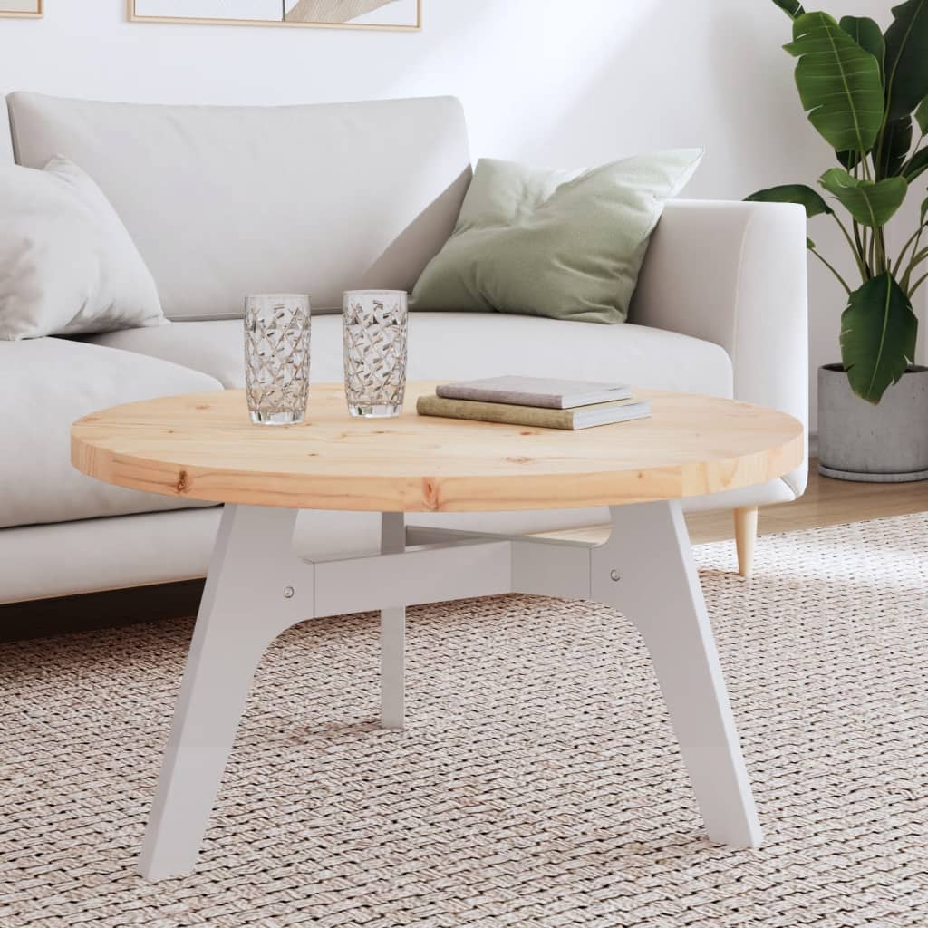 Tablero de mesa redondo de madera maciza de pino de 80x3 cm.