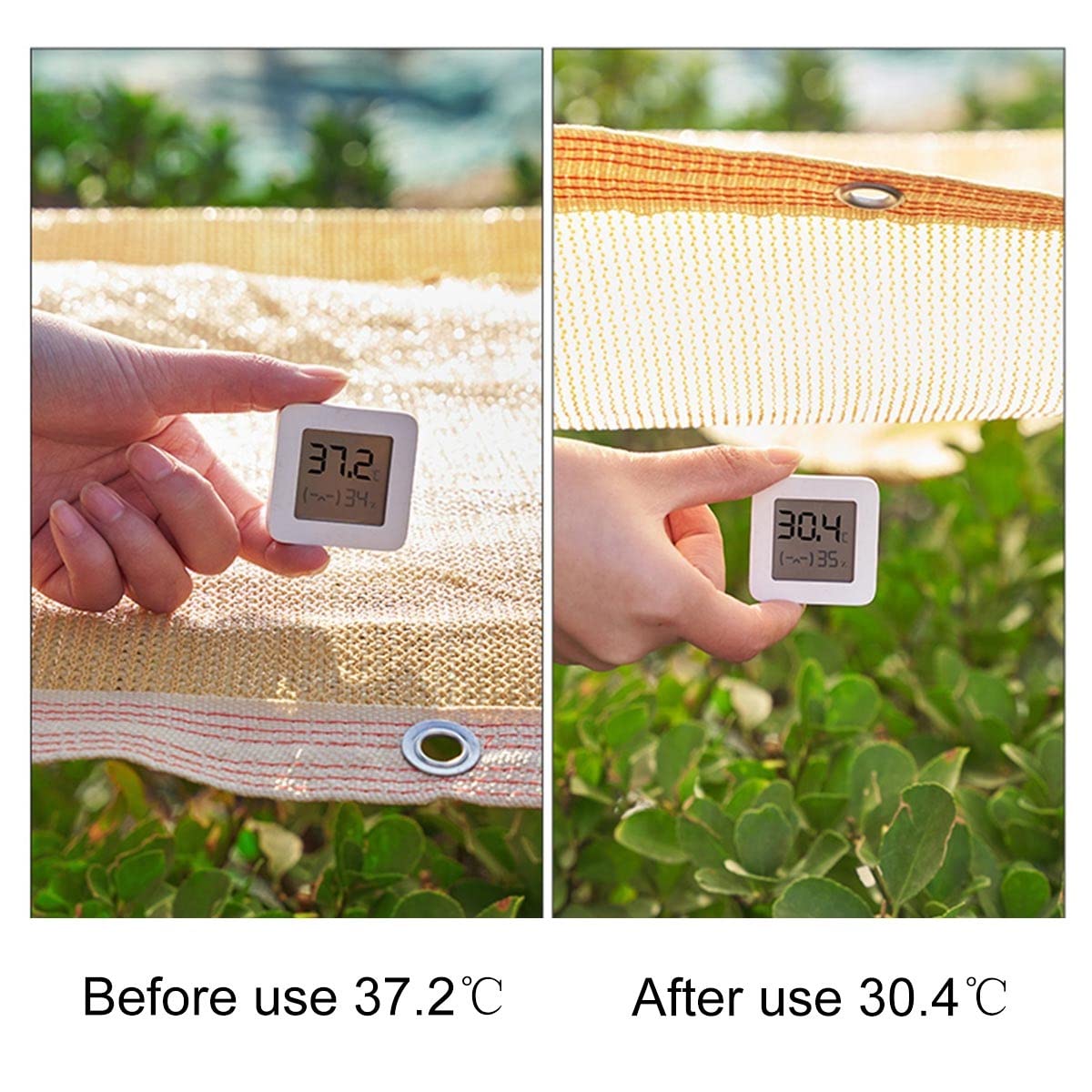 Voile d'ombrage, filet d'ombrage extérieur, tissu d'ombrage, auvent anti-UV à 95% pour piscine, patio, jardin, arrière-cour, 3 m x 3 m - 7