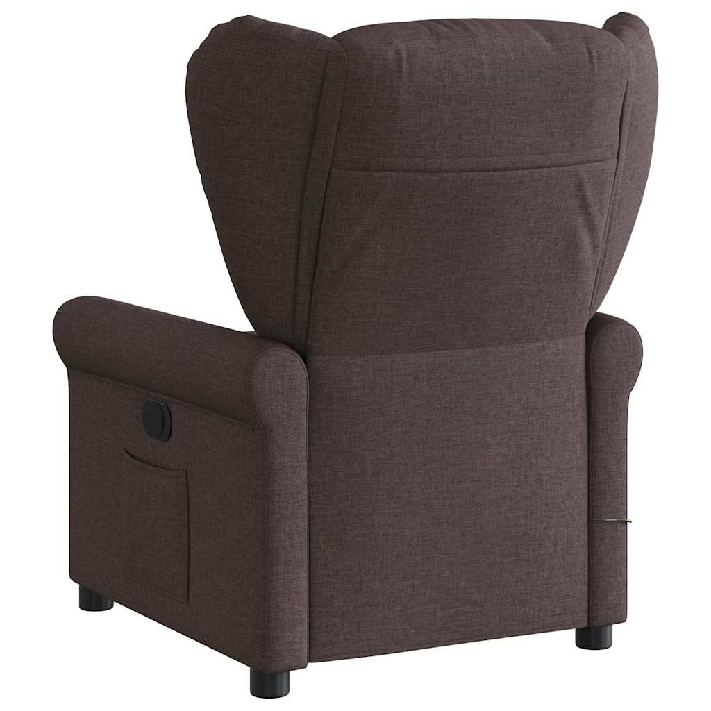 Fauteuil de massage | Fauteuil de relaxation | Chaise de relaxation inclinable électrique Marron foncé Tissu CFW335263 - 6
