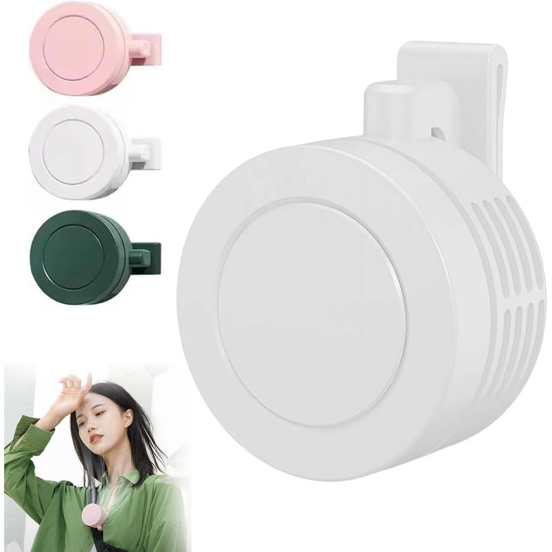 Mini wentylator elektryczny z klipsem, przenośny, cichy, bez łopatek, ładowany przez USB, na baterie, obrót o 360°, regulowany w 3 prędkościach