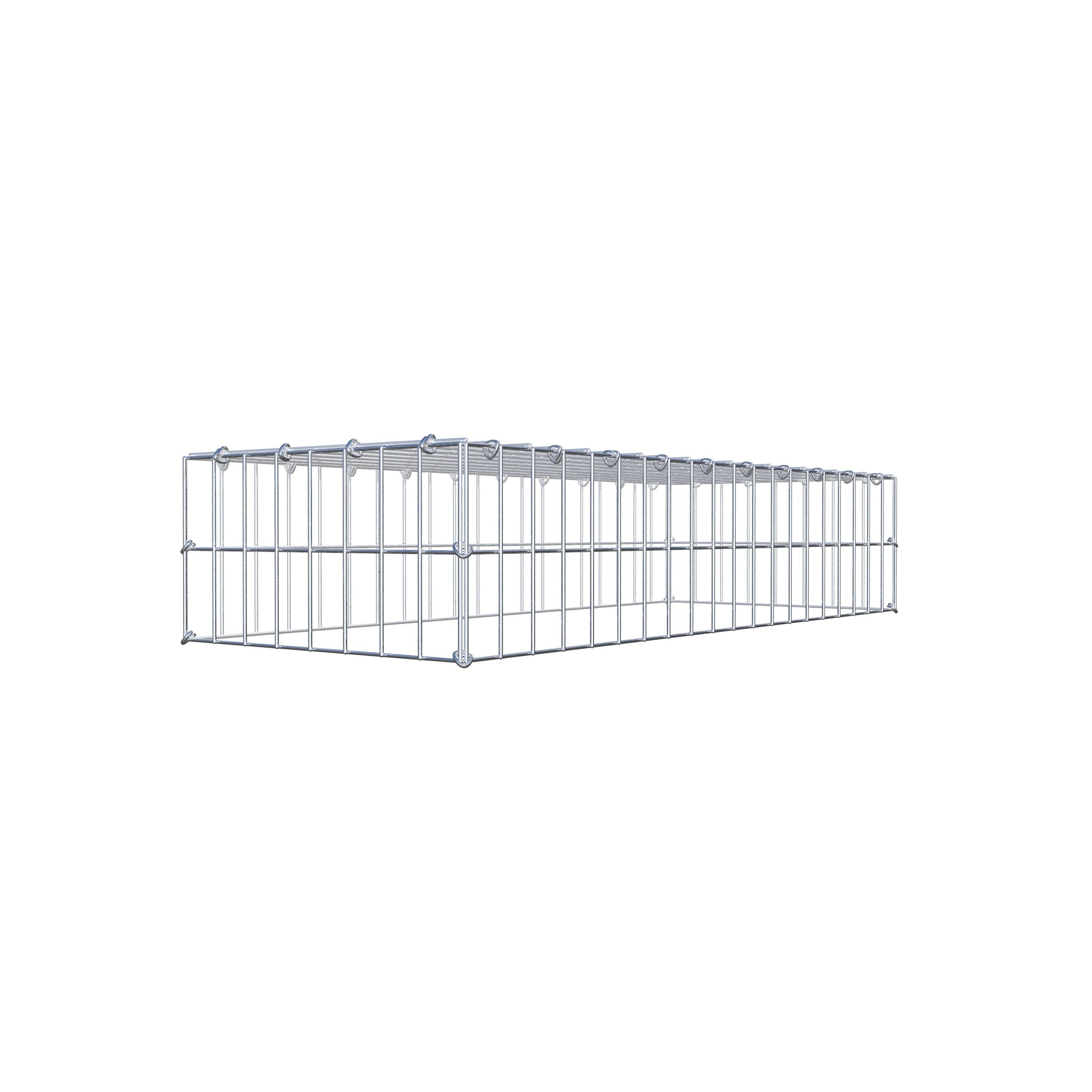 Gavión para apilar en acero galvanizado 100x20x40cm (LxAxP), malla 5 x 10cm, Anillo en C, sin rejilla inferior - 6