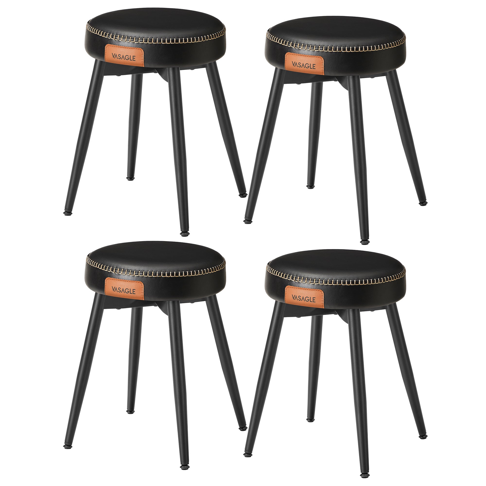Tabourets De Bar Mokylor Lot De 4 - Avec Dossier, Repose-pieds Et Assise Rembourrée PU, 65 Cm De Hauteur