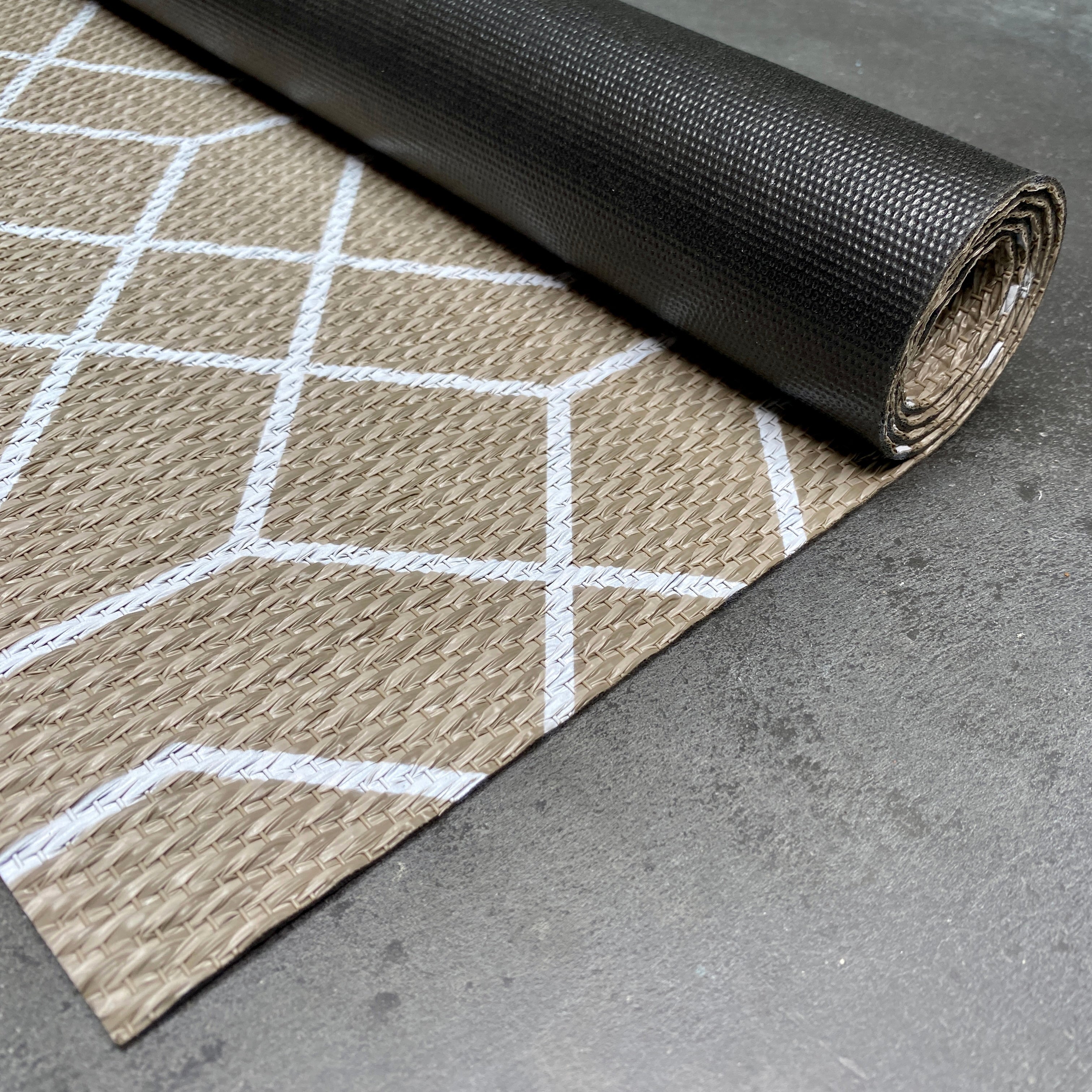 Tappeto vinilico intrecciato Premium di Alta Gamma Tappeto per stanza Lavabile antiscivolo e resistente Deblon Sabbia Bianco Nordico 80x150 cm - 3