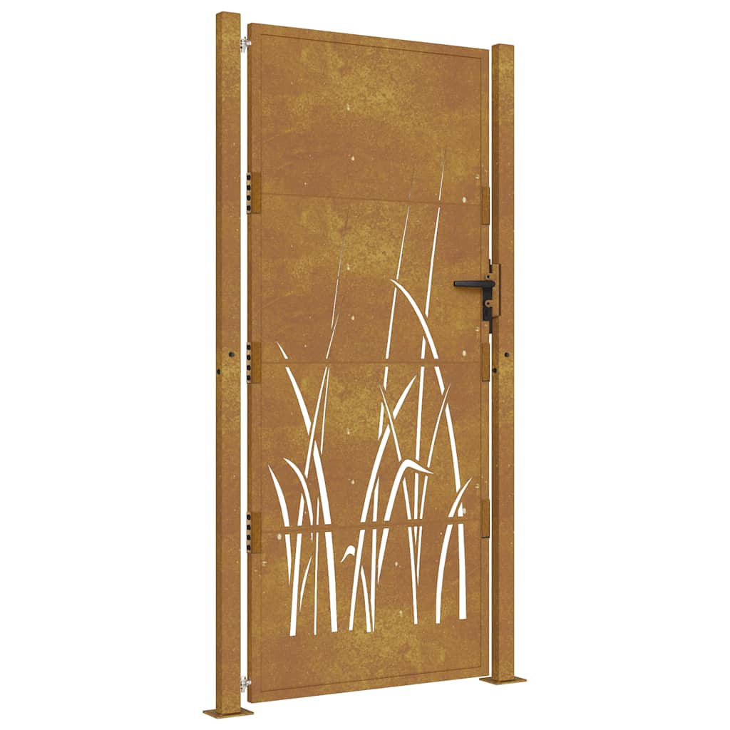 vidaXL Portail de jardin 100x175 cm acier corten conception d'herbe - 2