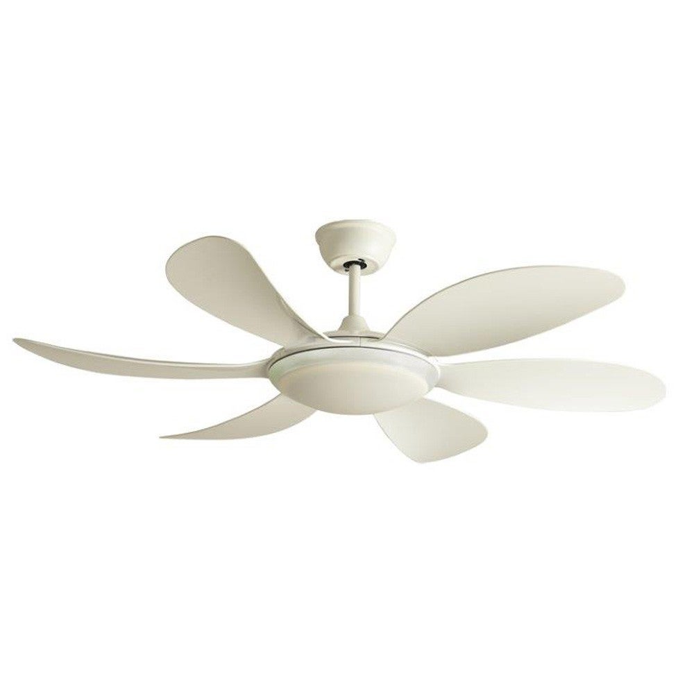 Wonderlamp Mary Ventilatore da soffitto 24 W LED integrato 6 pale 3 tonalità di luce. Telecomando incluso, bianco