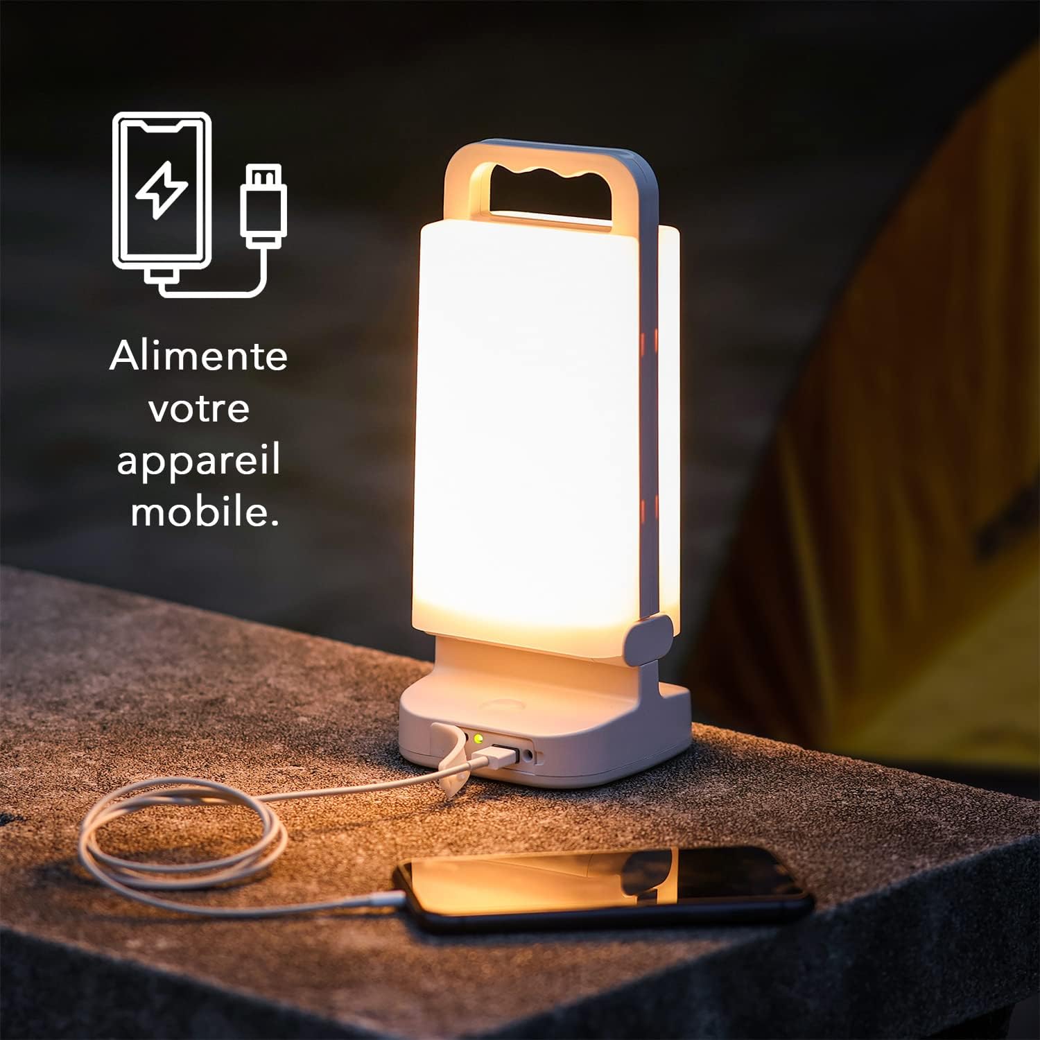 Lampada da Campeggio Luce Gialla 3 Tipi di Luminosità Portatile