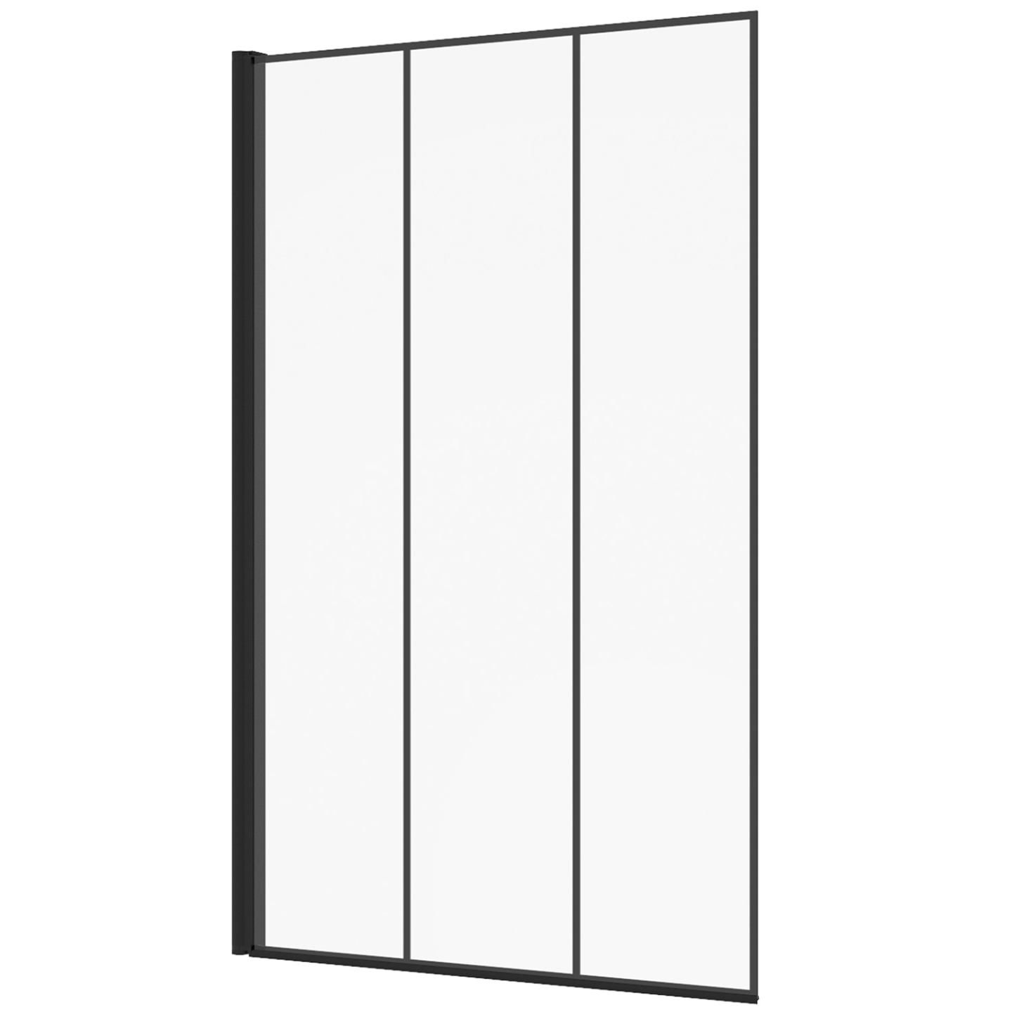 Pare baignoire 1 volet 70x120 cm sérigraphié effet verrière avec profilé en aluminium noir - 2