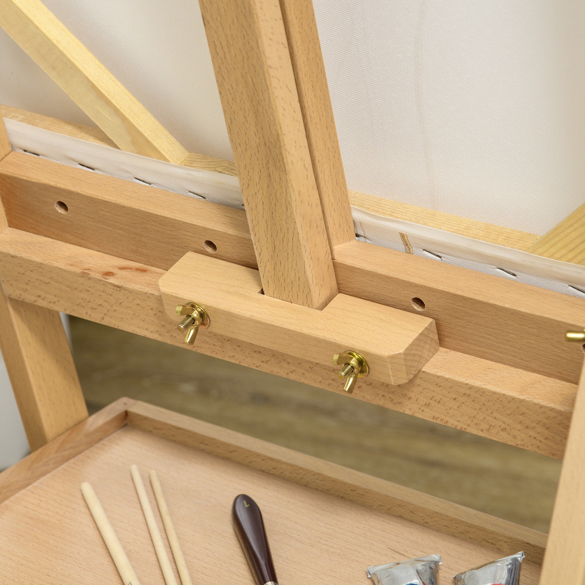 Chevalet en bois de hêtre réglable avec tiroir VINSETTO - 9