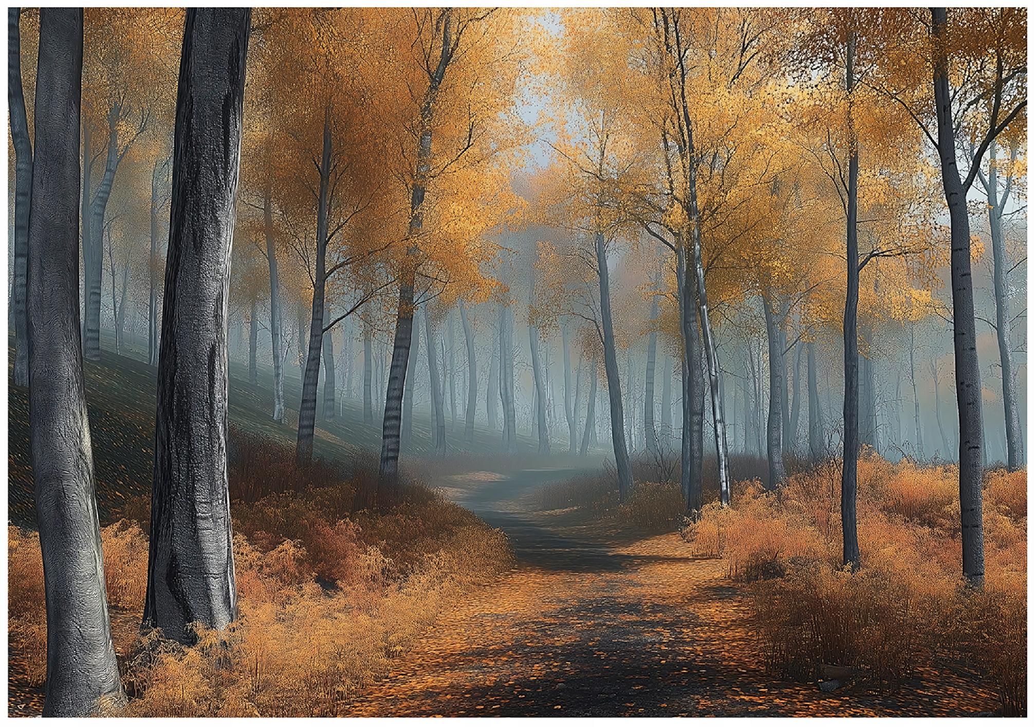Fototapeta Las Drzewa Brązowy Natura 3D 250x175 cm Tapeta Do Sypialni Salonu Kuchni Na Flizelinie