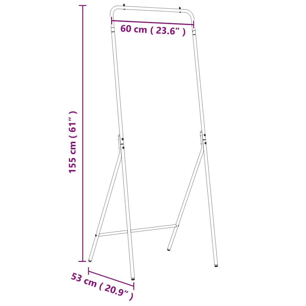 Porte-vêtements Noir 60 x 53 x 155 cm Acier vidaXL - 3
