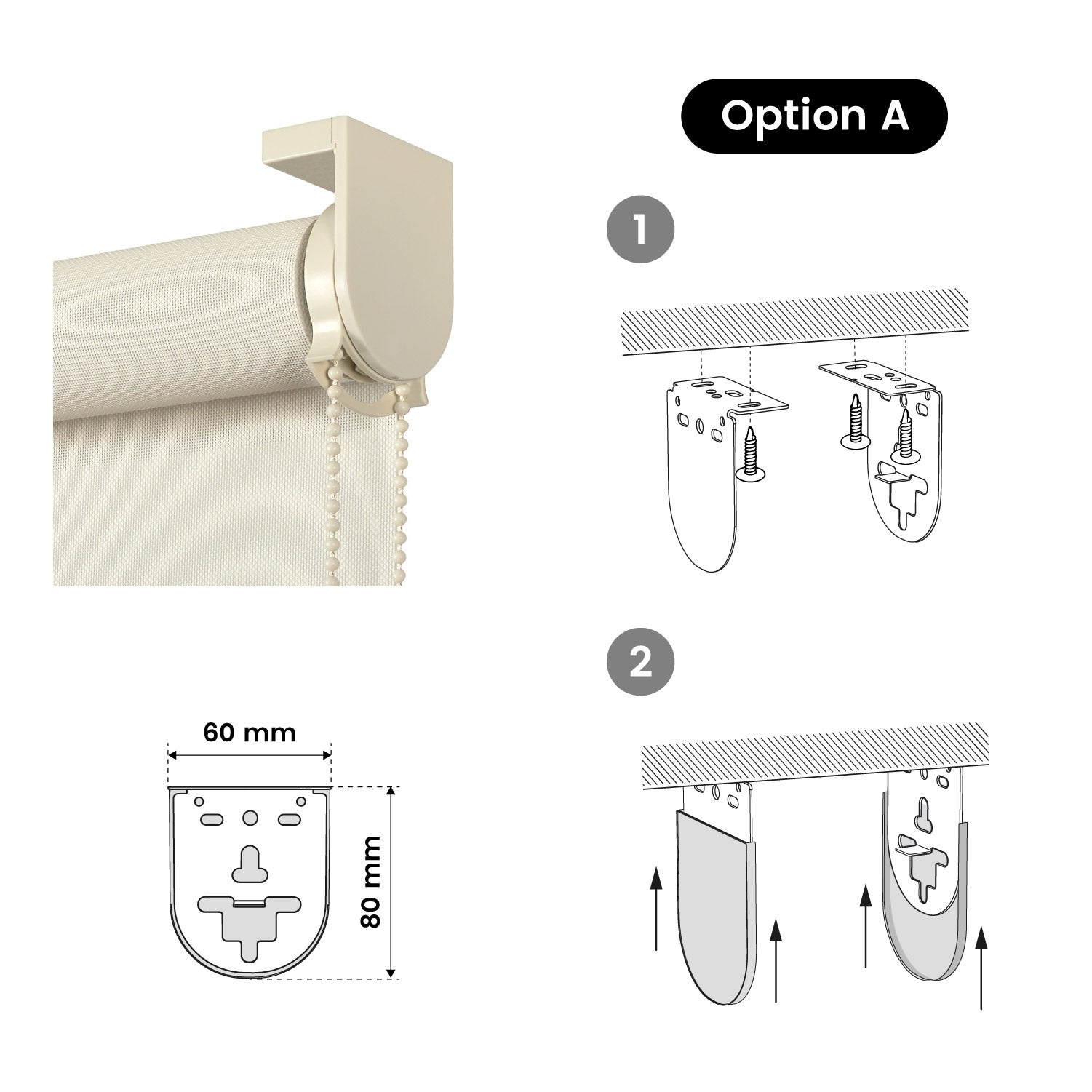 Estore rolo Screen Plus tubo 38 mm - proteção solar e térmica Bege 160x180 cm - 7