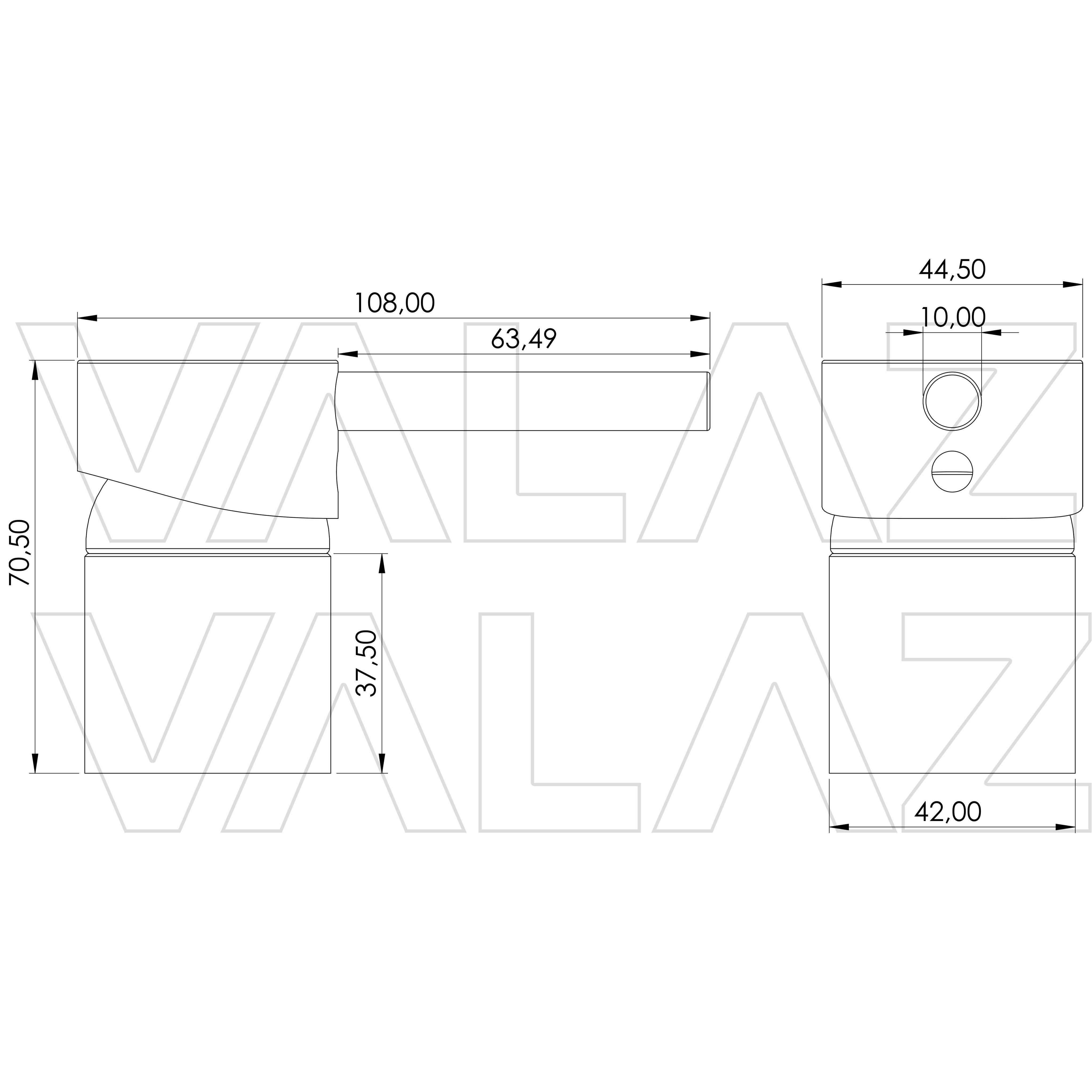 Valaz Grifo lavabo empotrado redondo monomando cromado con caño de 15CM - Serie Guadiana - 5
