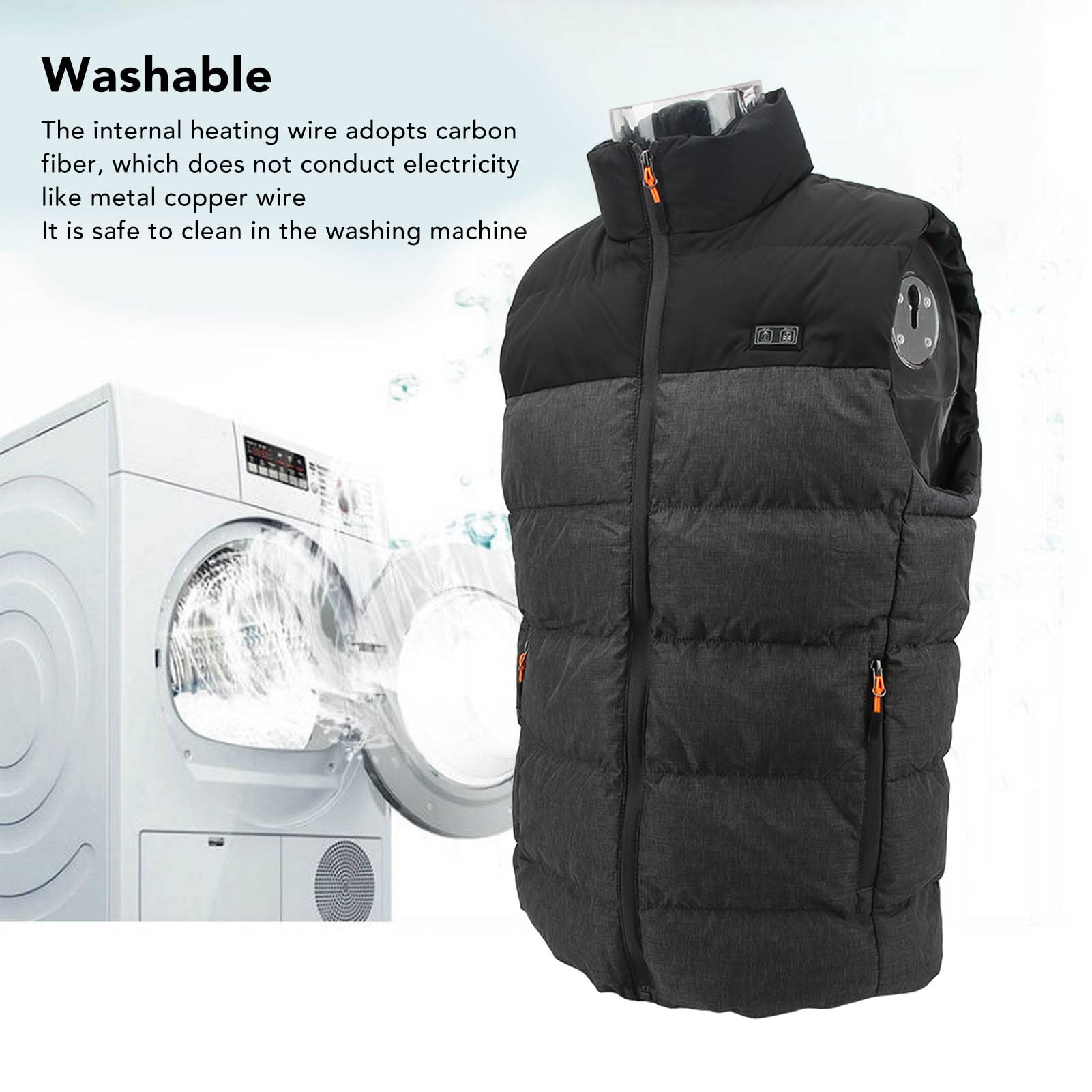 Gilet chauffant, gilet chauffant d'hiver, gilet chauffant électrique avec 3 niveaux de chauffage 11 zones de chauffage, vestes chauffantes pour hommes - 2