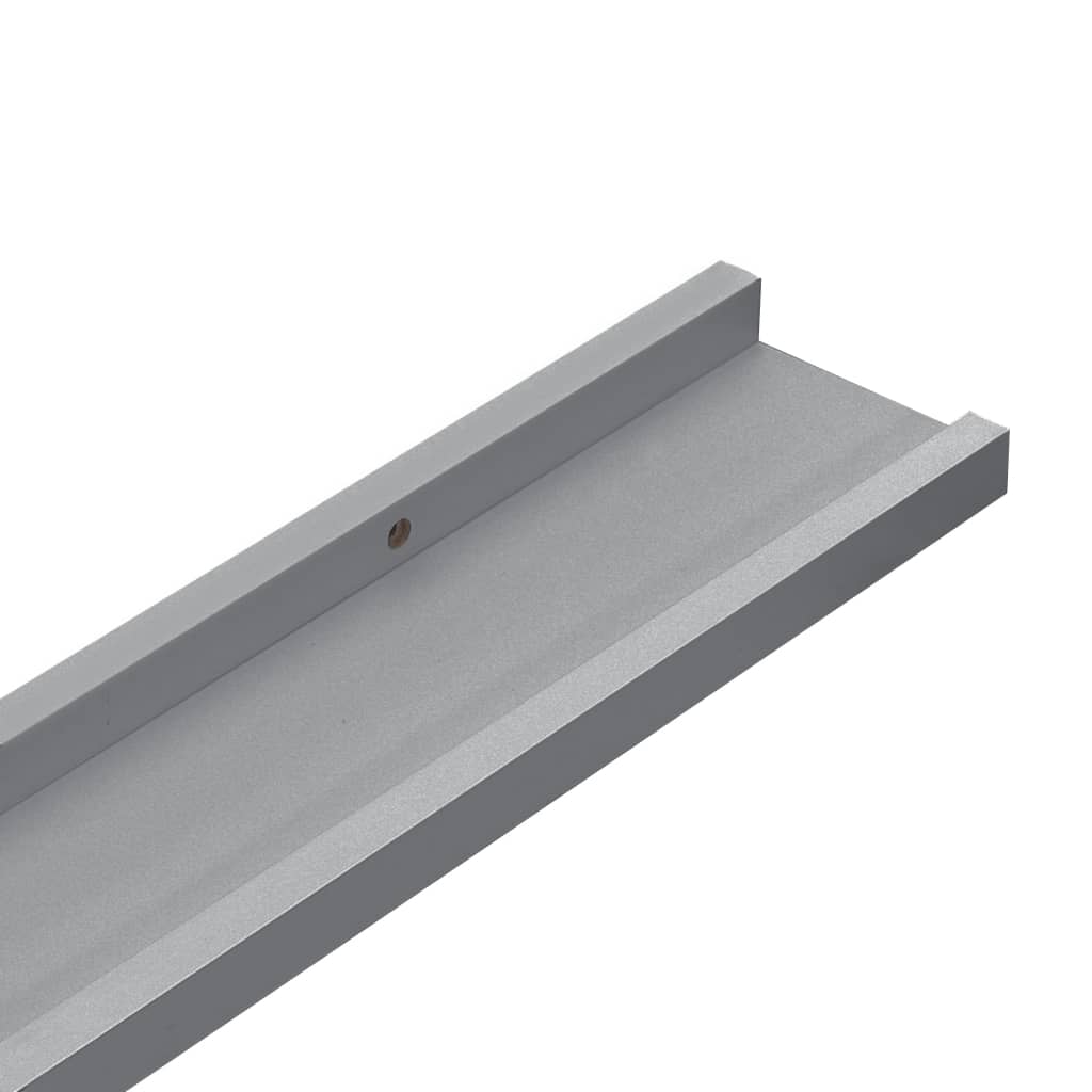 prateleiras de borda para moldura de foto 2 unidades cinza 80x9x3 cm MDF - 7