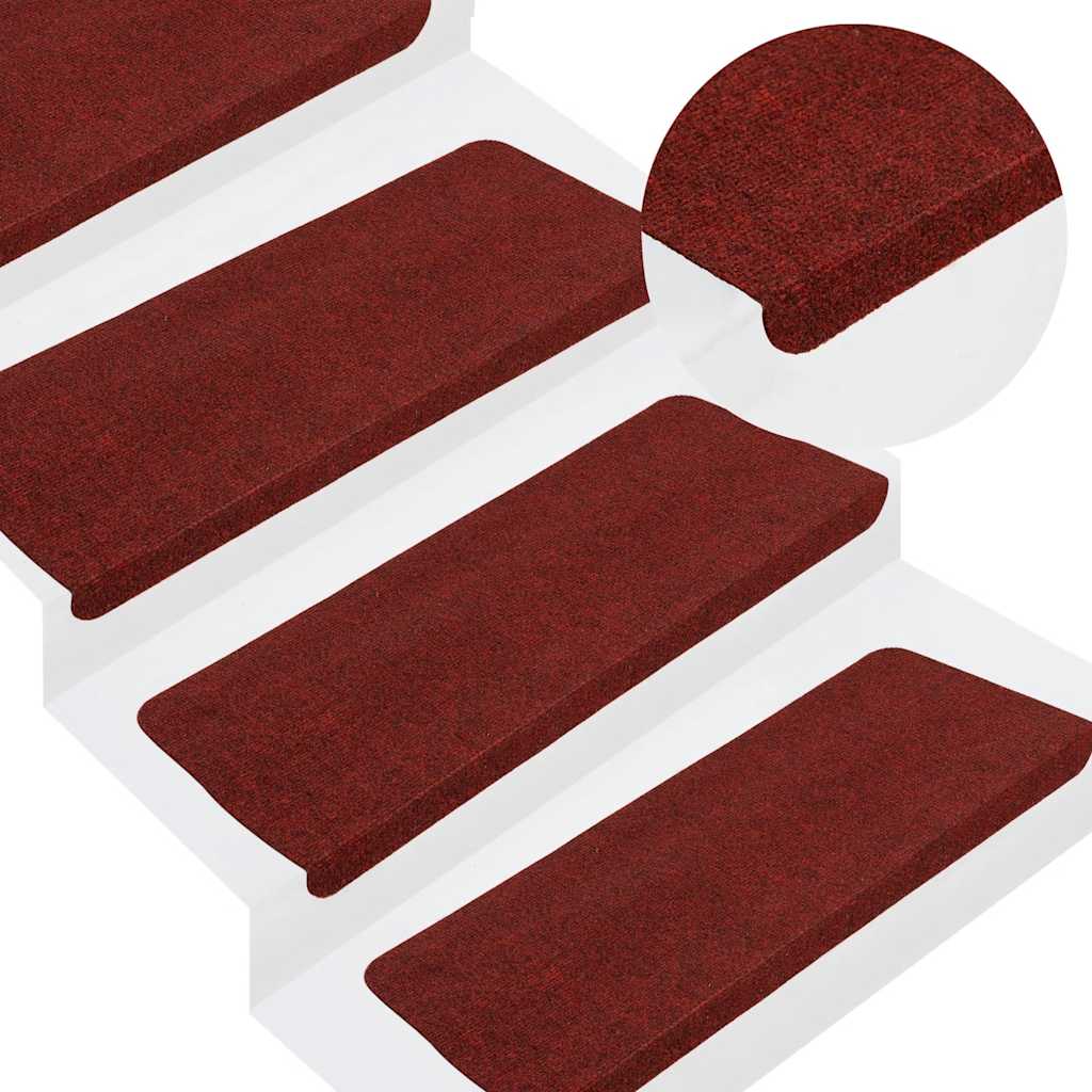 Maison exclusive - alfombrilla autoadhesiva escalera 30 uds rojo 65x24,5x3,5 cm