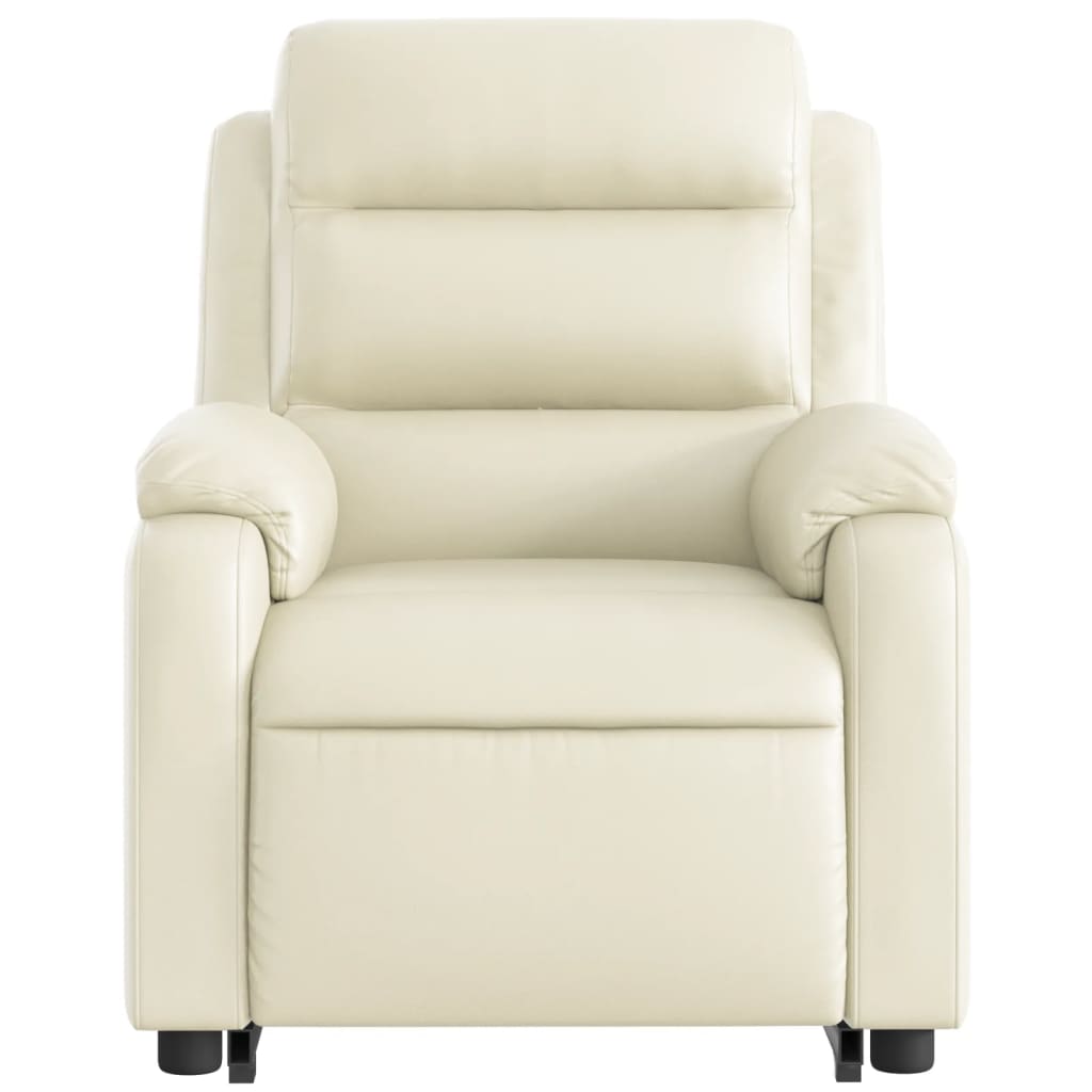 Fauteuil inclinable électrique crème similicuir - 9