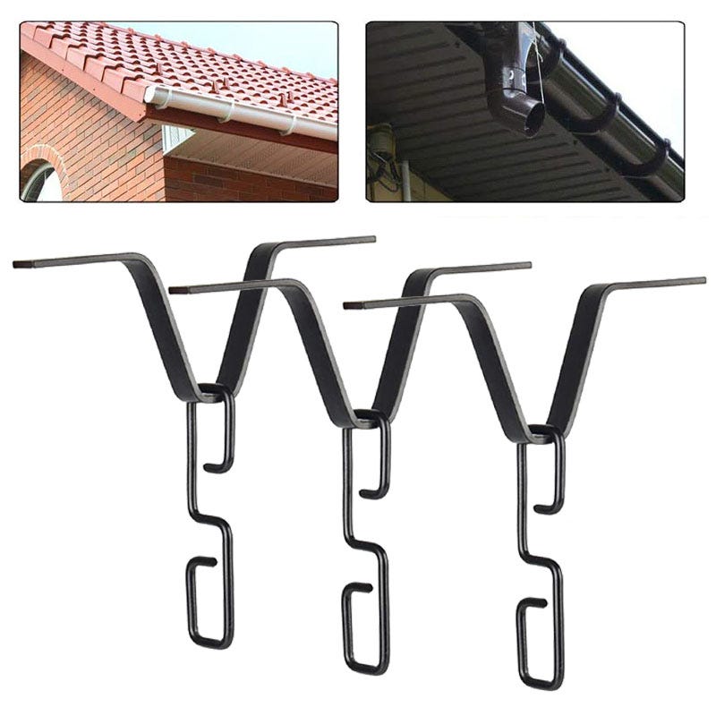 2 Adattatori Per Catena Antipioggia - Gancio A V Per Grondaie, Ferro - Foto 2