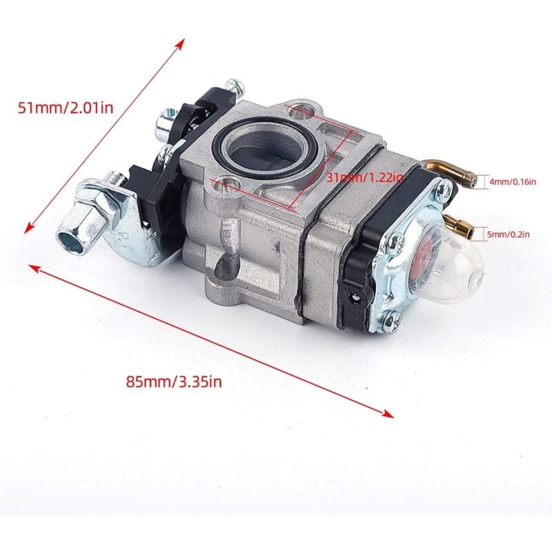 Carburateur Débroussailleuse 52cc 49cc 43cc Carbu Kit Carbu avec Joint Tuyau, Bougie et Filtre à Essence - 2