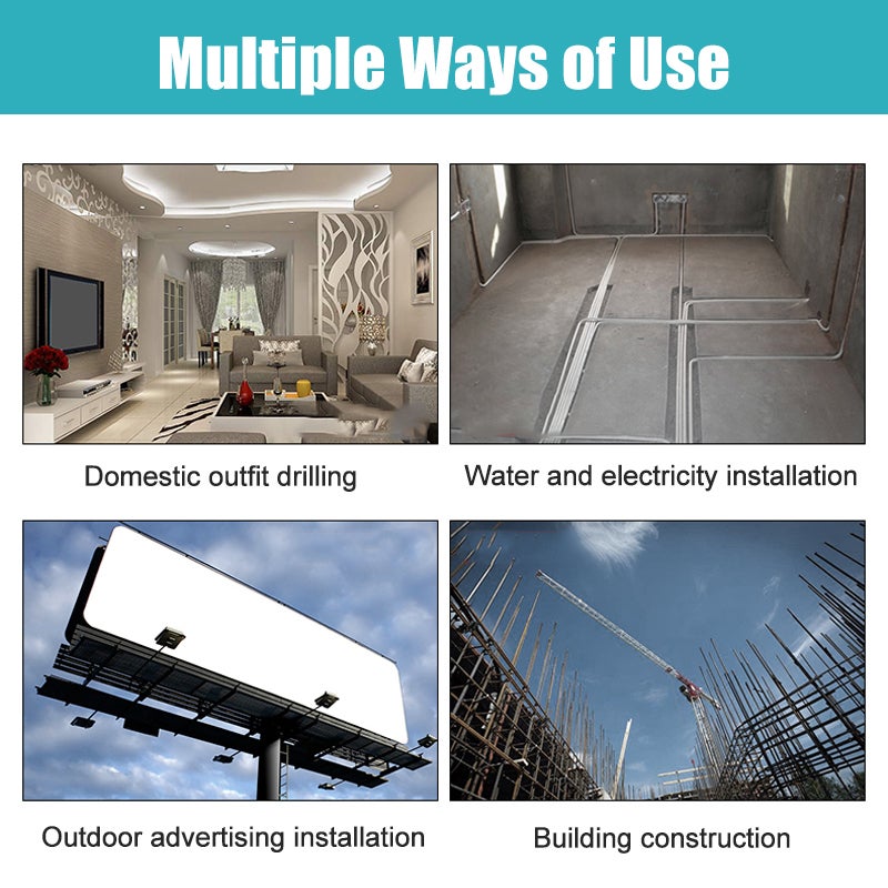 Set de 4 Clé électrique + Meuleuse d'angle + Perceuse électrique + Perforateur électrique 2 batteries - 5