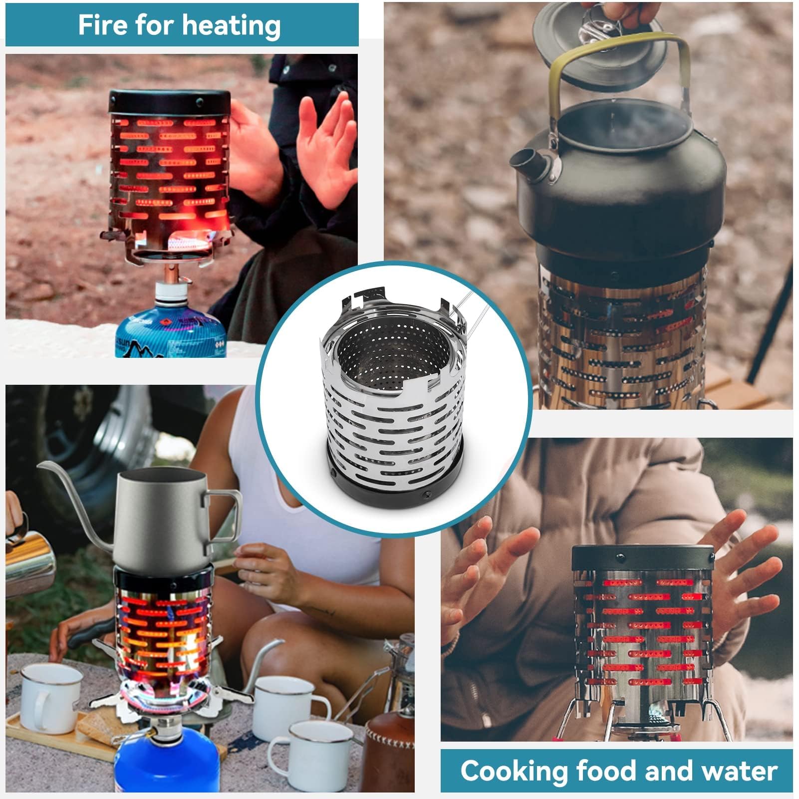 Mini Chauffage Gaz Portable Pour Tente - Poêle Chauffant Acier Inoxydable Pour Camping, Randonnée Et Pêche