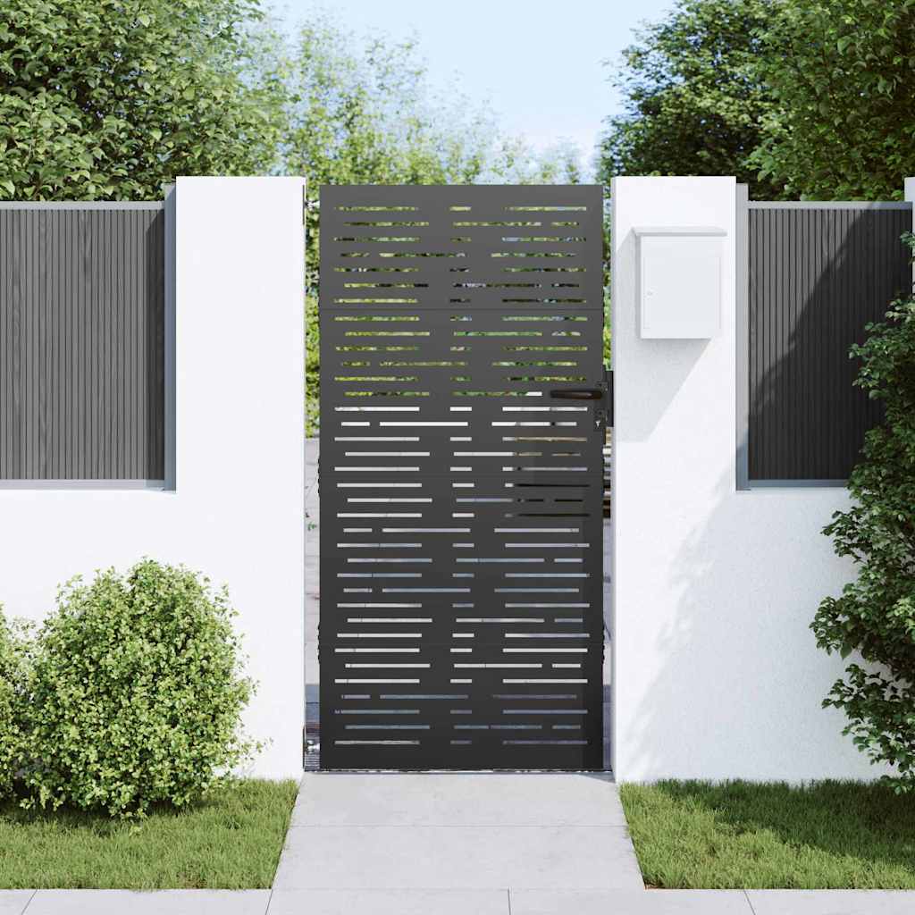 Porte de Jardin Noir 85 x 175 cm Acier peint par poudre vidaXL - 4
