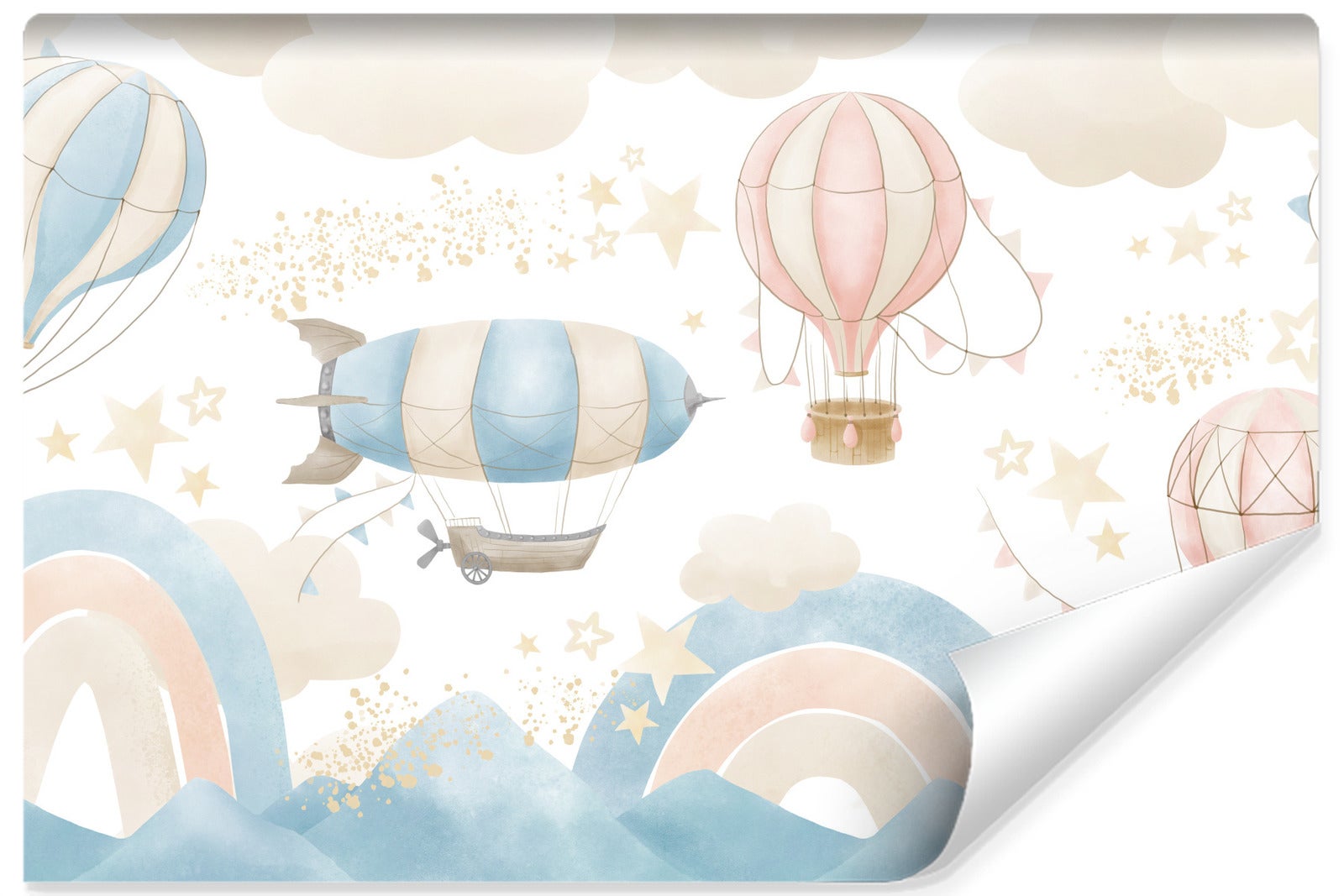 Vlieseline Papier Peint Photo BALLONS Nuages Arc-en-ciel Pour Chambre