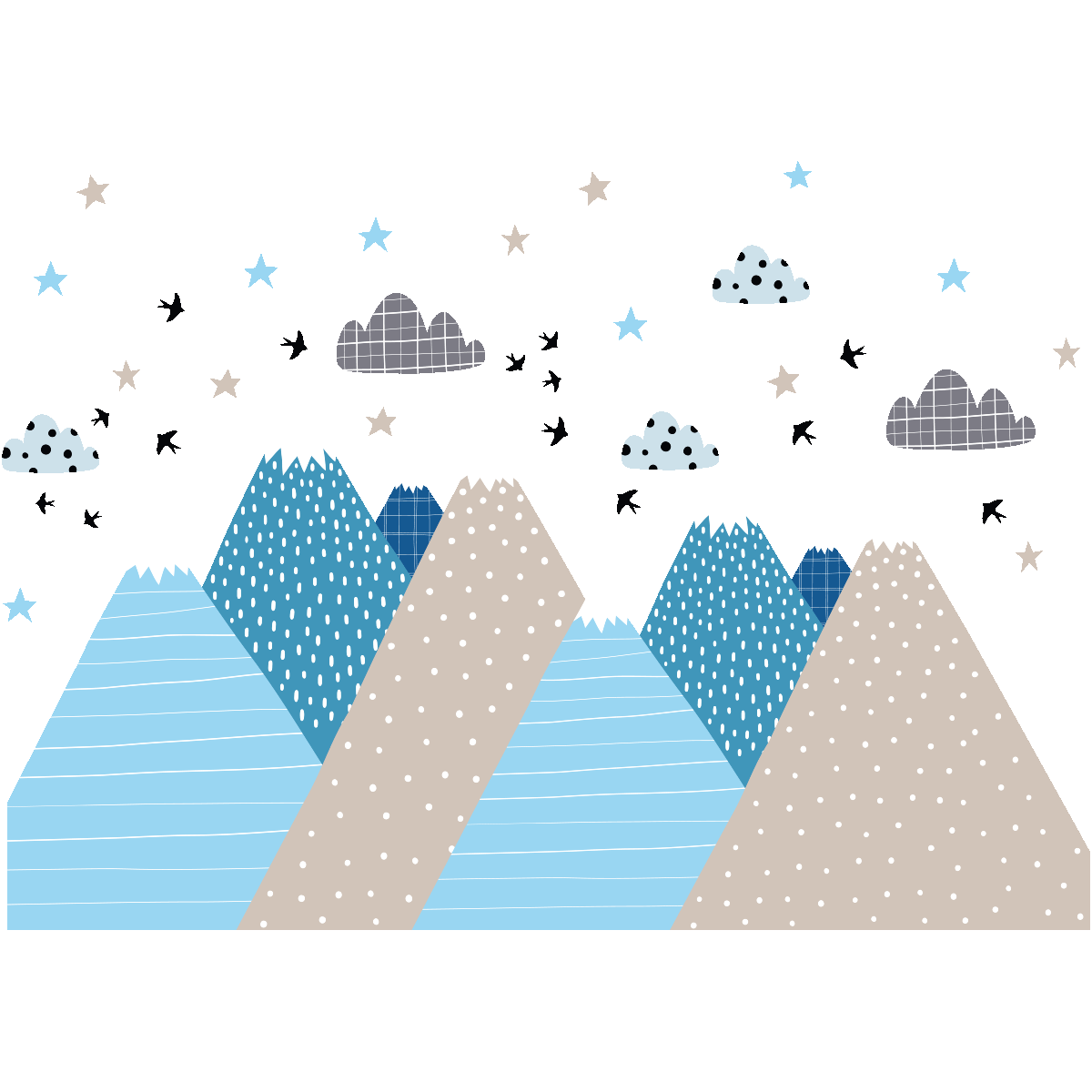 Adesivo bambino di montagna scandinavo lynka - Sticker adesivo - adesivi murali - 120x180cm - 2