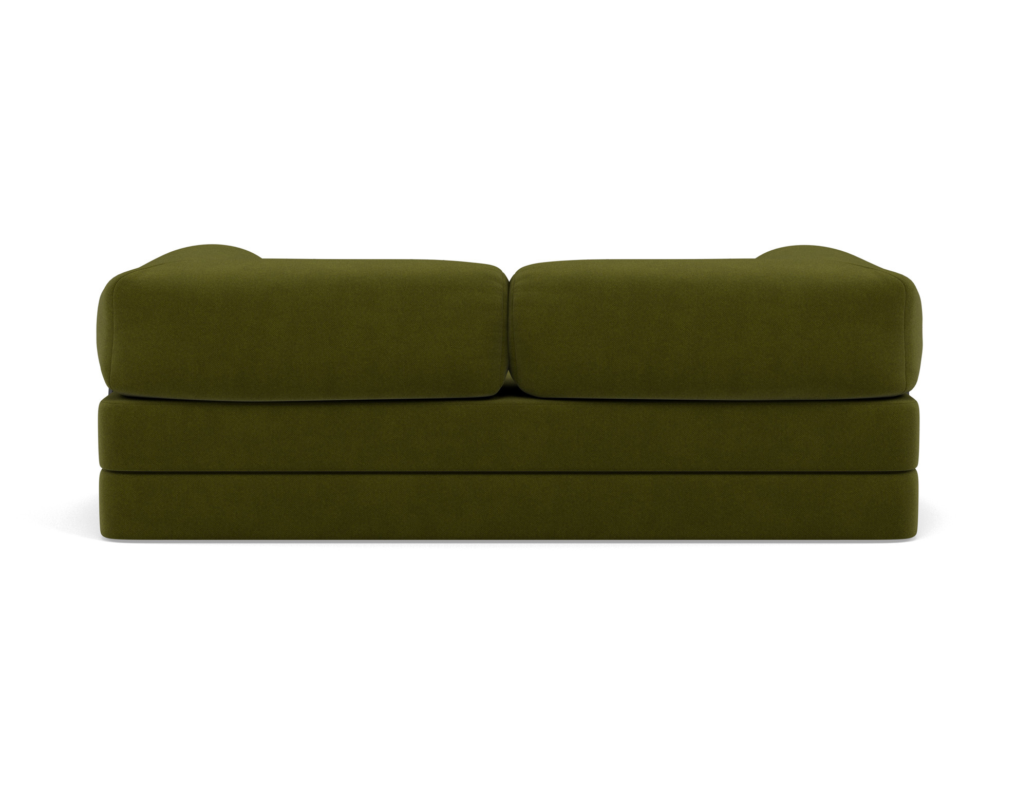Canapé droit convertible 3 places en velours texturé vert kaki - NEBULA - Best Mobilier - 6