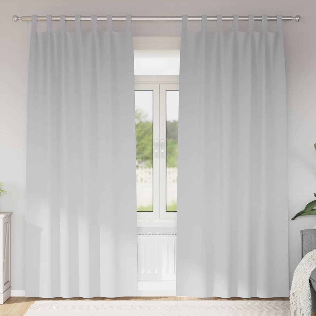 Firany blackout z kółkami 2 pcs Jasnoszary 260 x 140 cm vidaXL