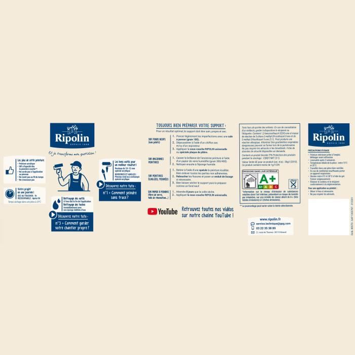 RIPOLIN ESPRIT DECO MULTI SUPPORTS BLANC satin 2,5L - 8