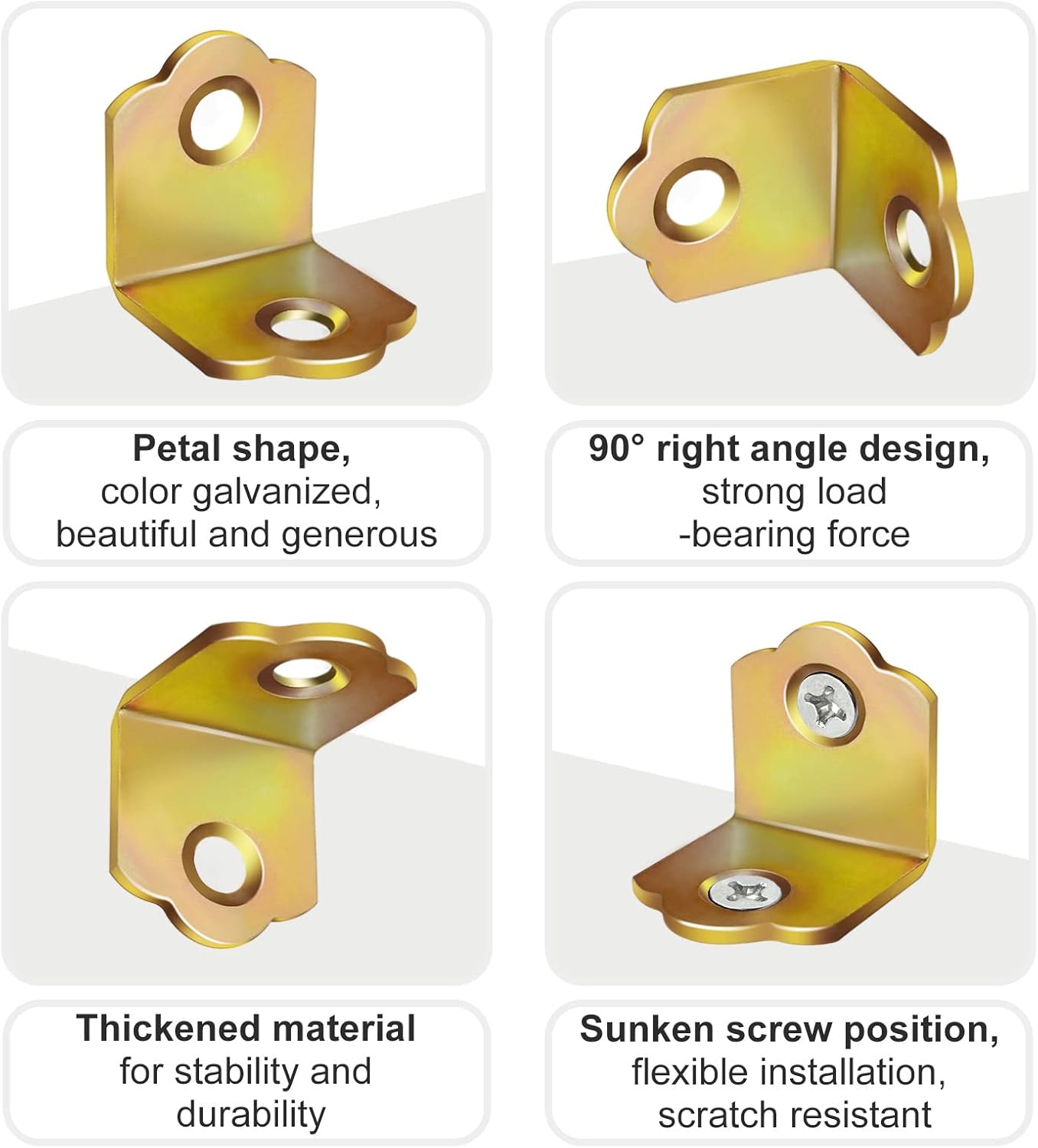 20 Pièces Equerres Metal, Équerre de Fixation 90 Degrés avec Vis, Petite Équerre D'assemblage (19mm x 16mm) - 3