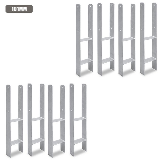 8 Piezas Soporte de Anclaje en H Duradero para Poste de Cerca 101MM