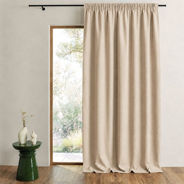 Rideau 100% occultant double face galon fronceur MIDNIGHT - Naturel - 135x260 cm - Polyester
