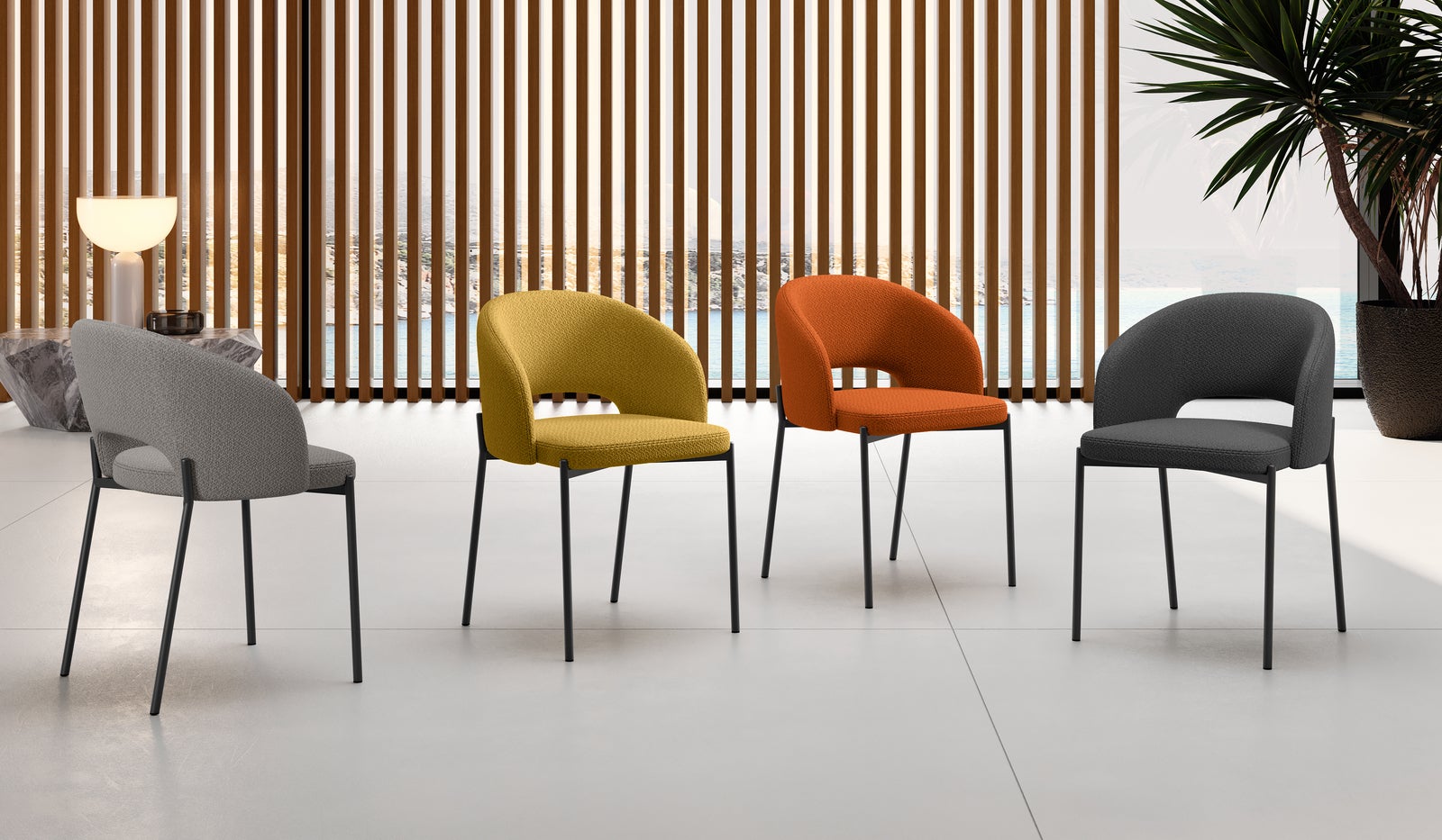 Greta - pomarańczowe krzesło materiałowe 2 szt.