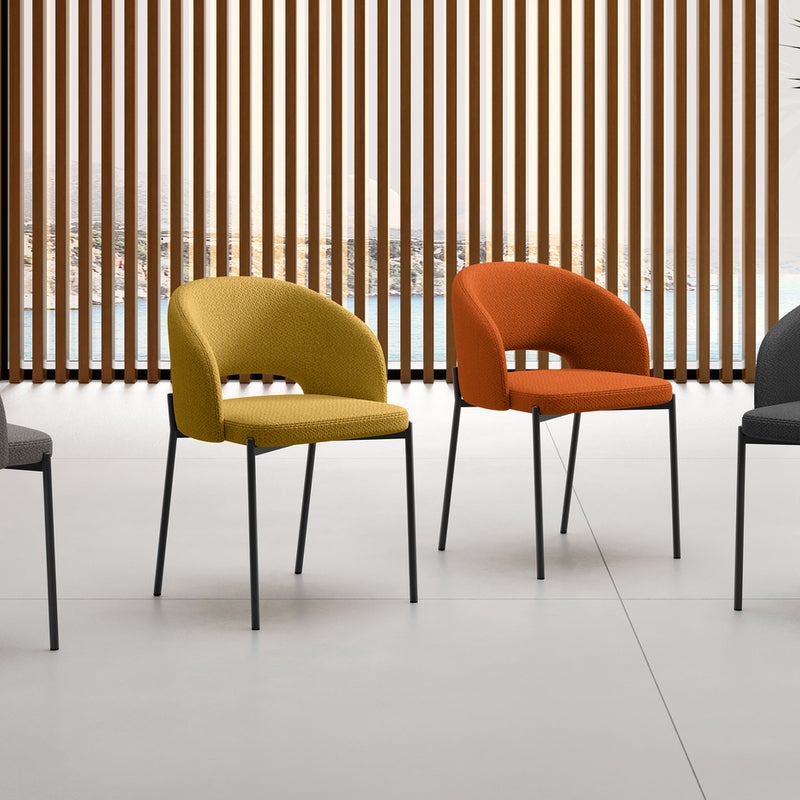 Greta - pomarańczowe krzesło materiałowe 2 szt.