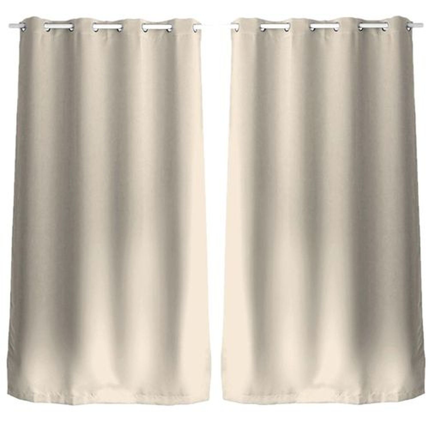 Lot De 2 Rideaux Opaques À Œillets - Beige Clair - 100 % Occultant