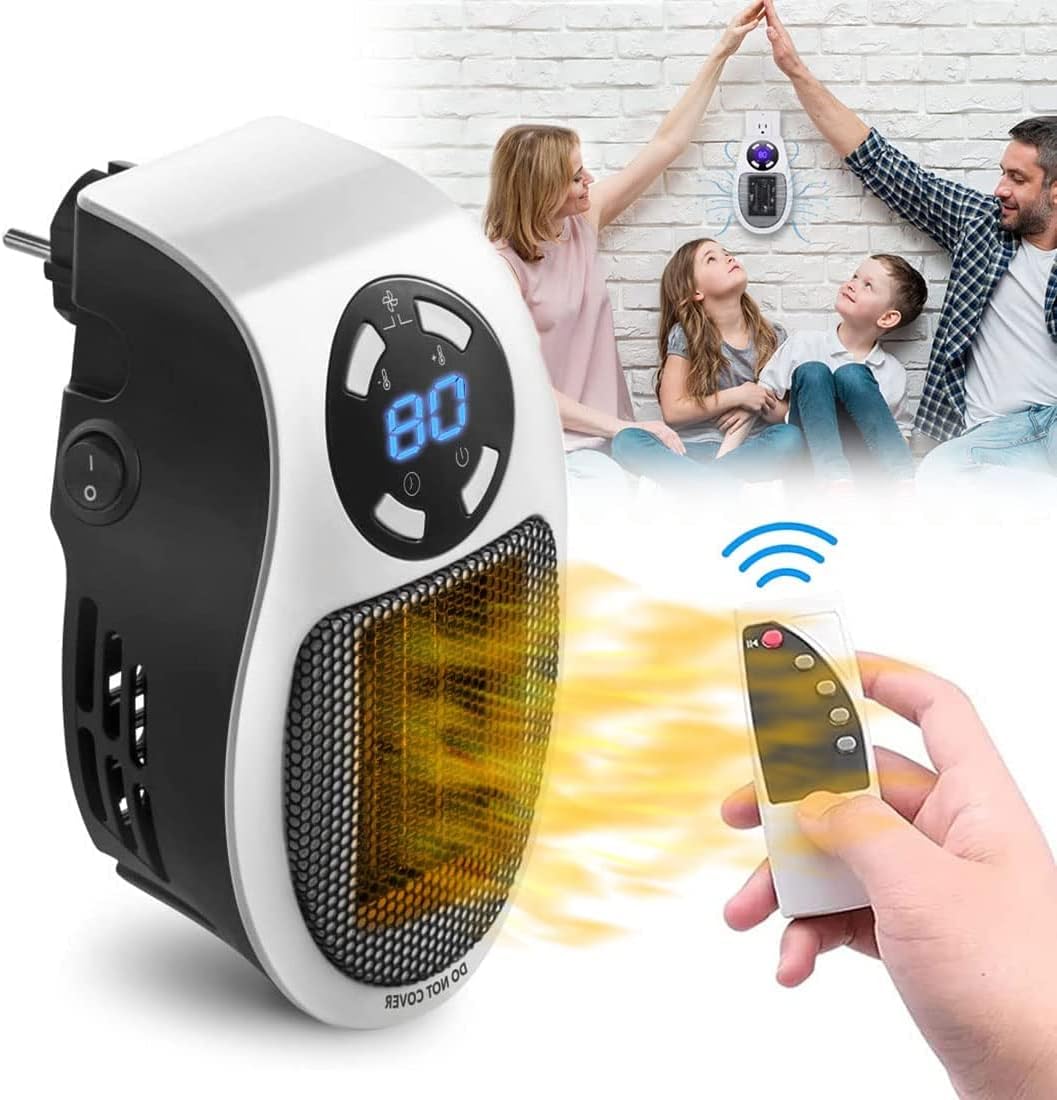 Grzejnik elektryczny o mocy 500 W, energooszczędny, programowalny, przenośny, lekki i kompaktowy, z pilotem