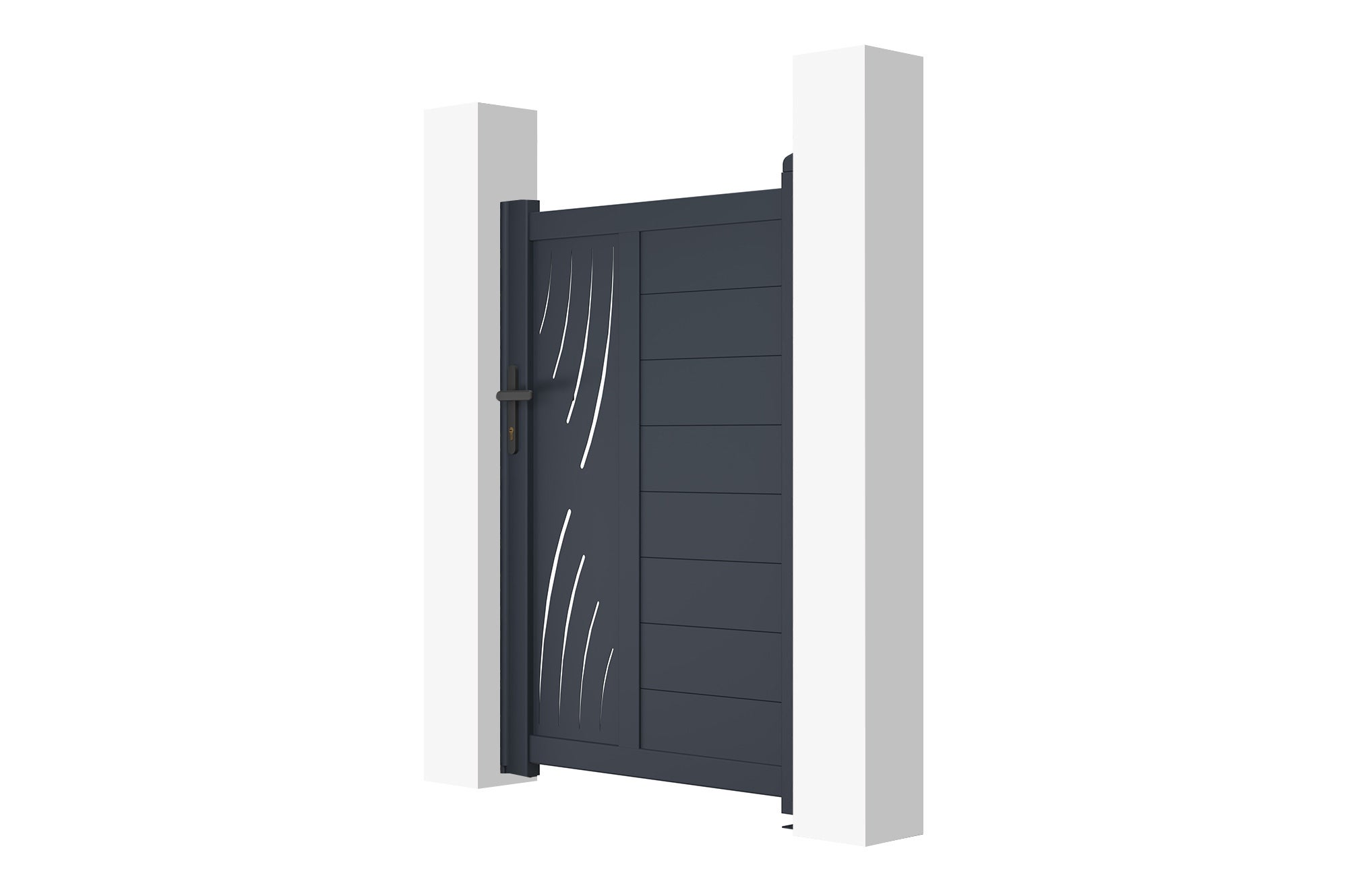 Portillon 1m VELETA H.140cm aluminium gris - 5