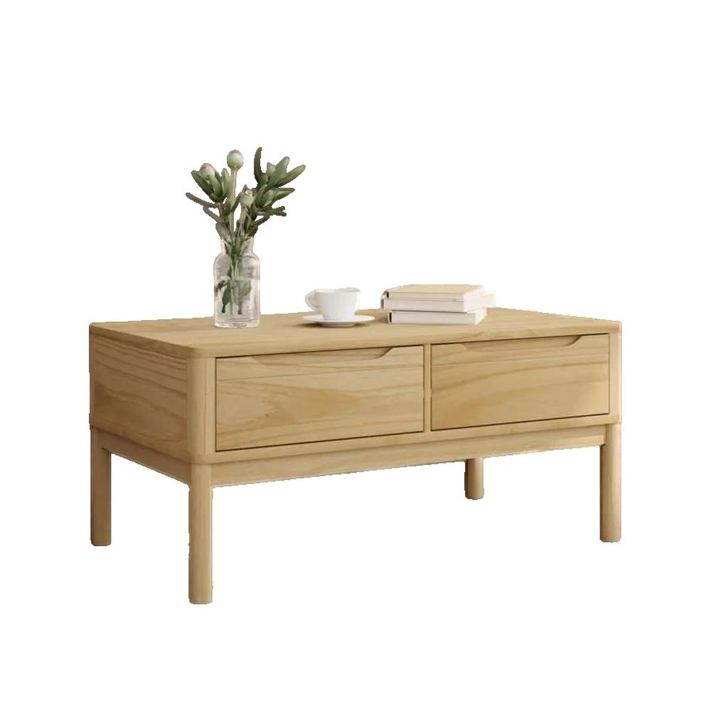Stolik kawowy vidaXL FLORO z litego drewna sosnowego 99x55,5x45 cm brązowy