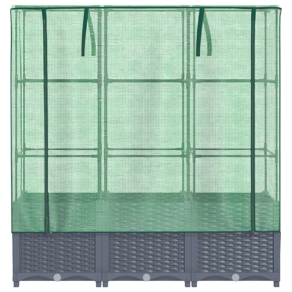 Maison Exclusive - Jardinière surélevée avec housse aspect rotin 120x40x138 cm - 4