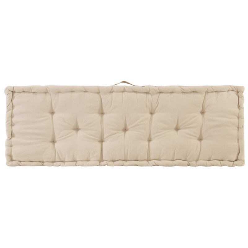 Coussin de plancher de palette Coton 120x40x7 cm Beige - 4