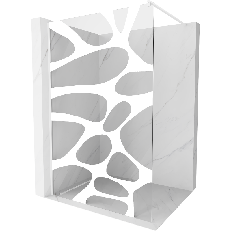 Mexen Kioto ścianka prysznicowa Walk-in 120 x 200 cm, biała fala 8 mm, biała - 800-120-101-20-97
