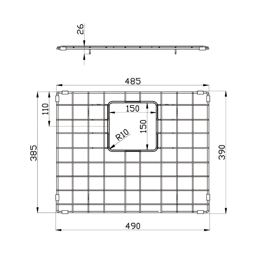 ANDEMEN | Égouttoir en acier inoxydable Ares 49x39x3 cm|égouttoir à vaisselle pour évier de cuisine | Facile à nettoyer et à ranger - 2