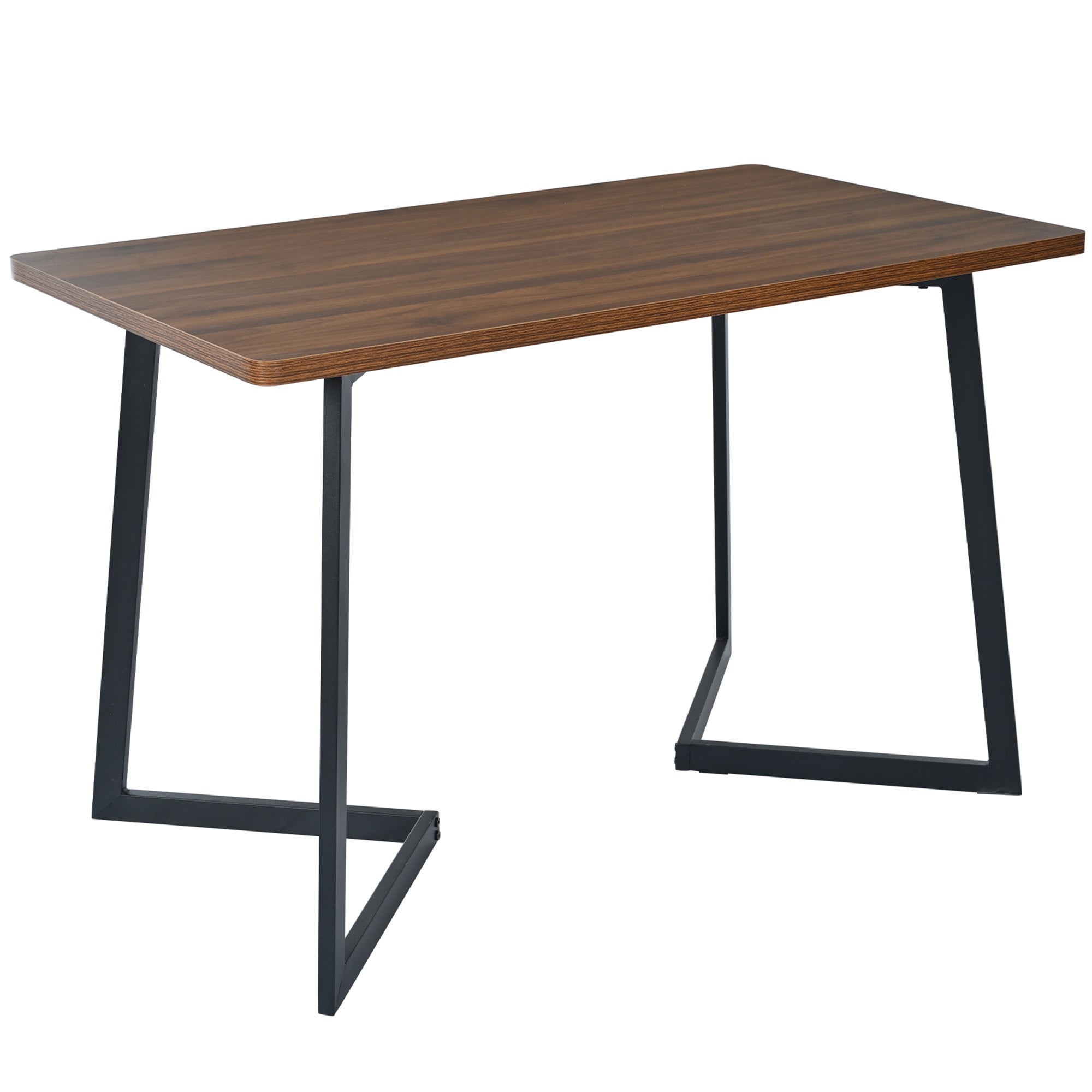 Mesa de comedor rectangular para 4 a 6 personas - 117 x 68 x 75 cm - Patas de MDF y metal - Nogal - 9