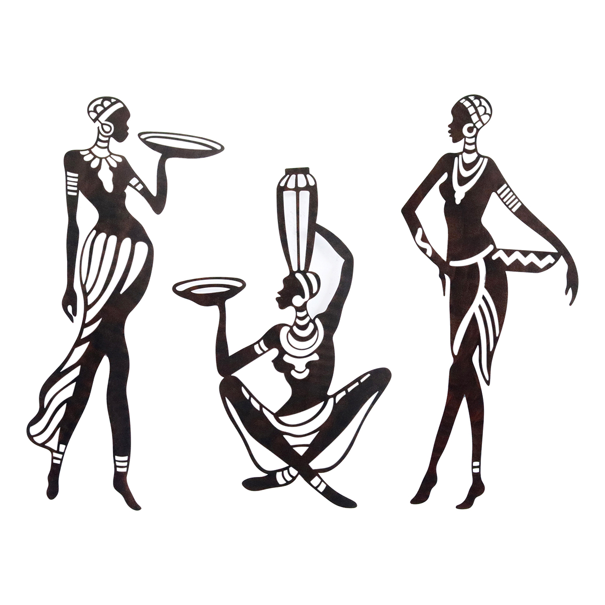 Origen home decor adorno 3u apliques metal gris 100x38cm étnico decoración pared mandala